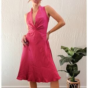 Y2K Banana Republic 100% Silk Pink Knee-Length Sleeveless Dress